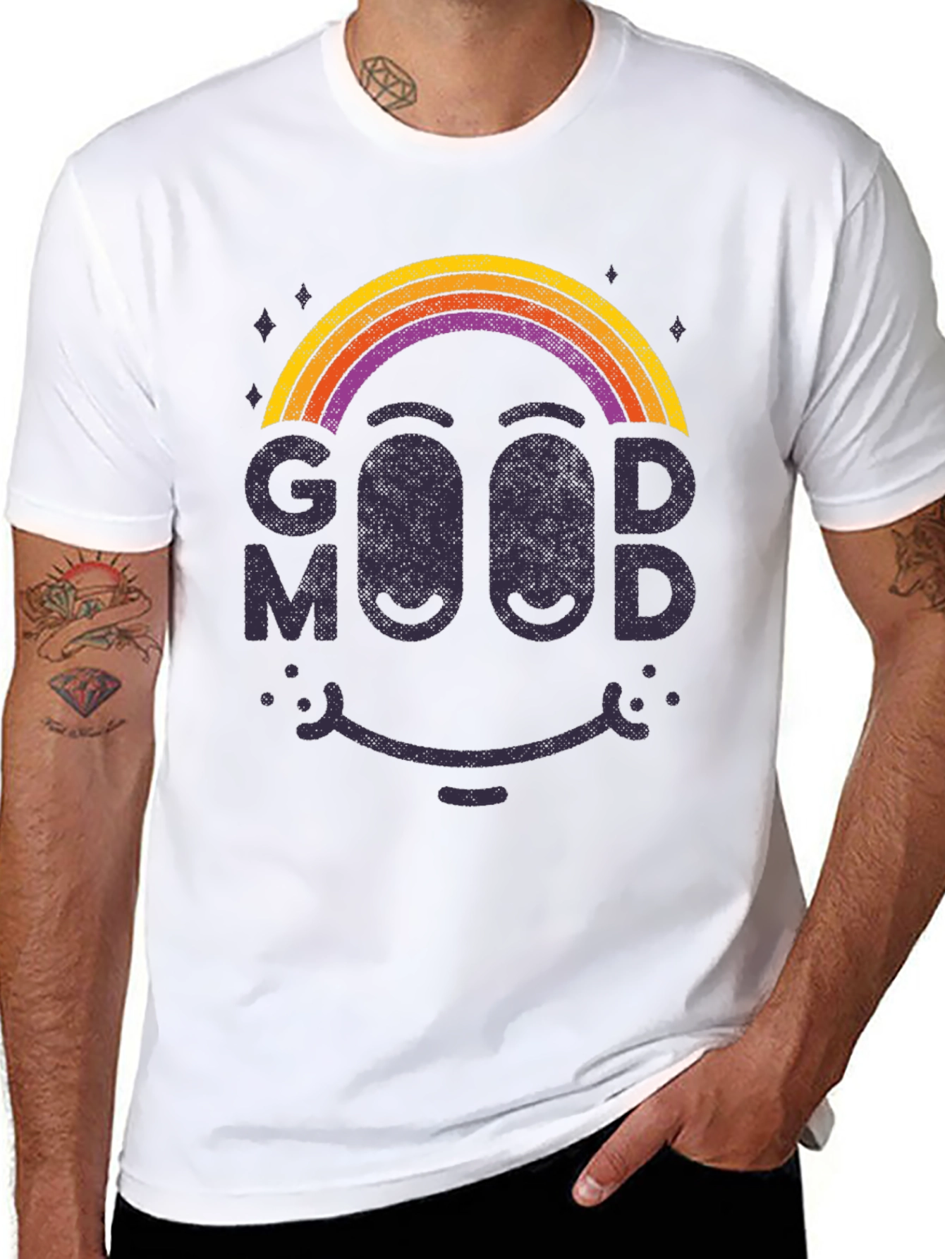 Good Mood Rainbow Graphic Tee - Comfort Fit