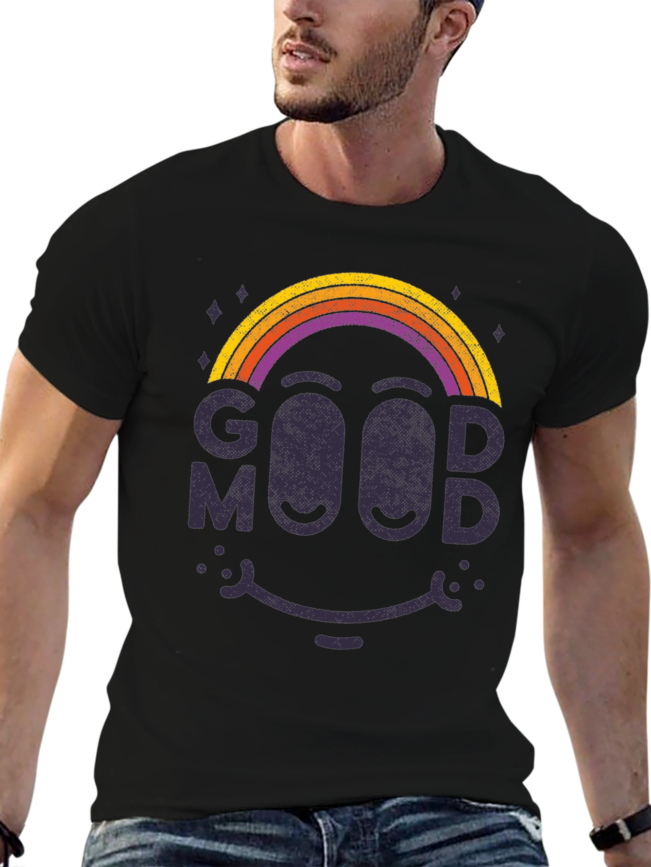 Good Mood Rainbow Graphic Tee - Comfort Fit