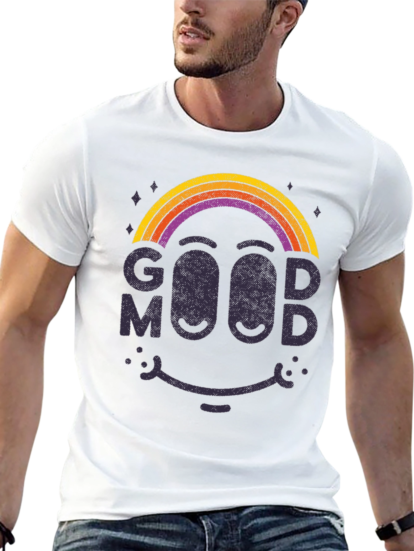 Good Mood Rainbow Graphic Tee - Comfort Fit