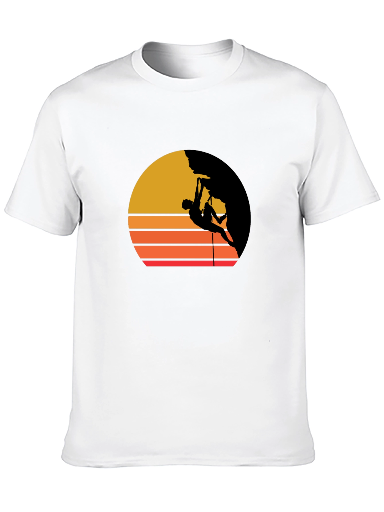 Retro Climbing T-Shirt - Sunset Silhouette Design
