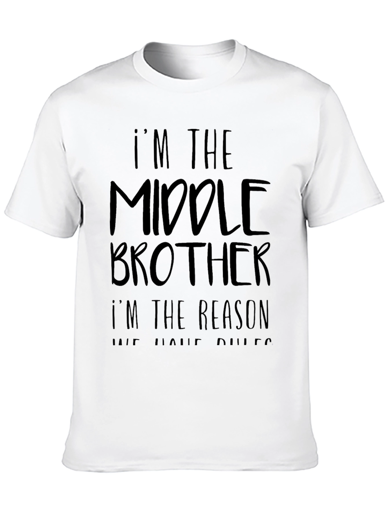 Im the Middle Brother Mens Black T-Shirt