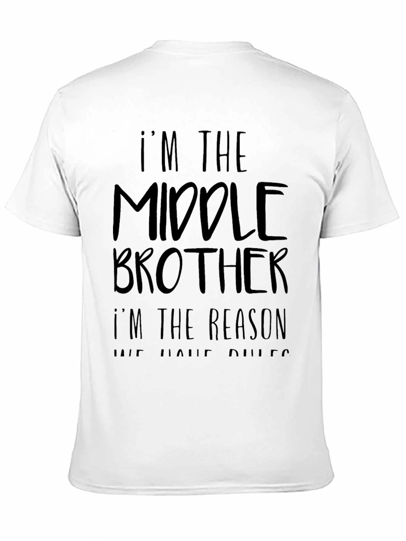 Im the Middle Brother Mens Black T-Shirt