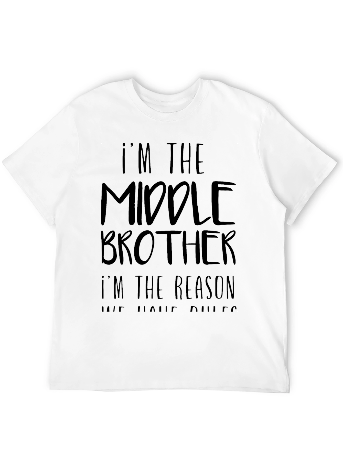 Im the Middle Brother Mens Black T-Shirt