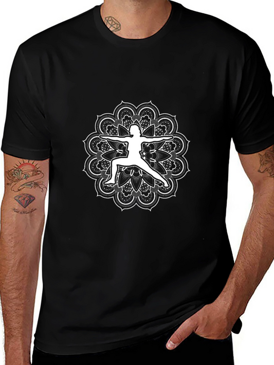 Yoga Mandala Black T-Shirt - Mens Style