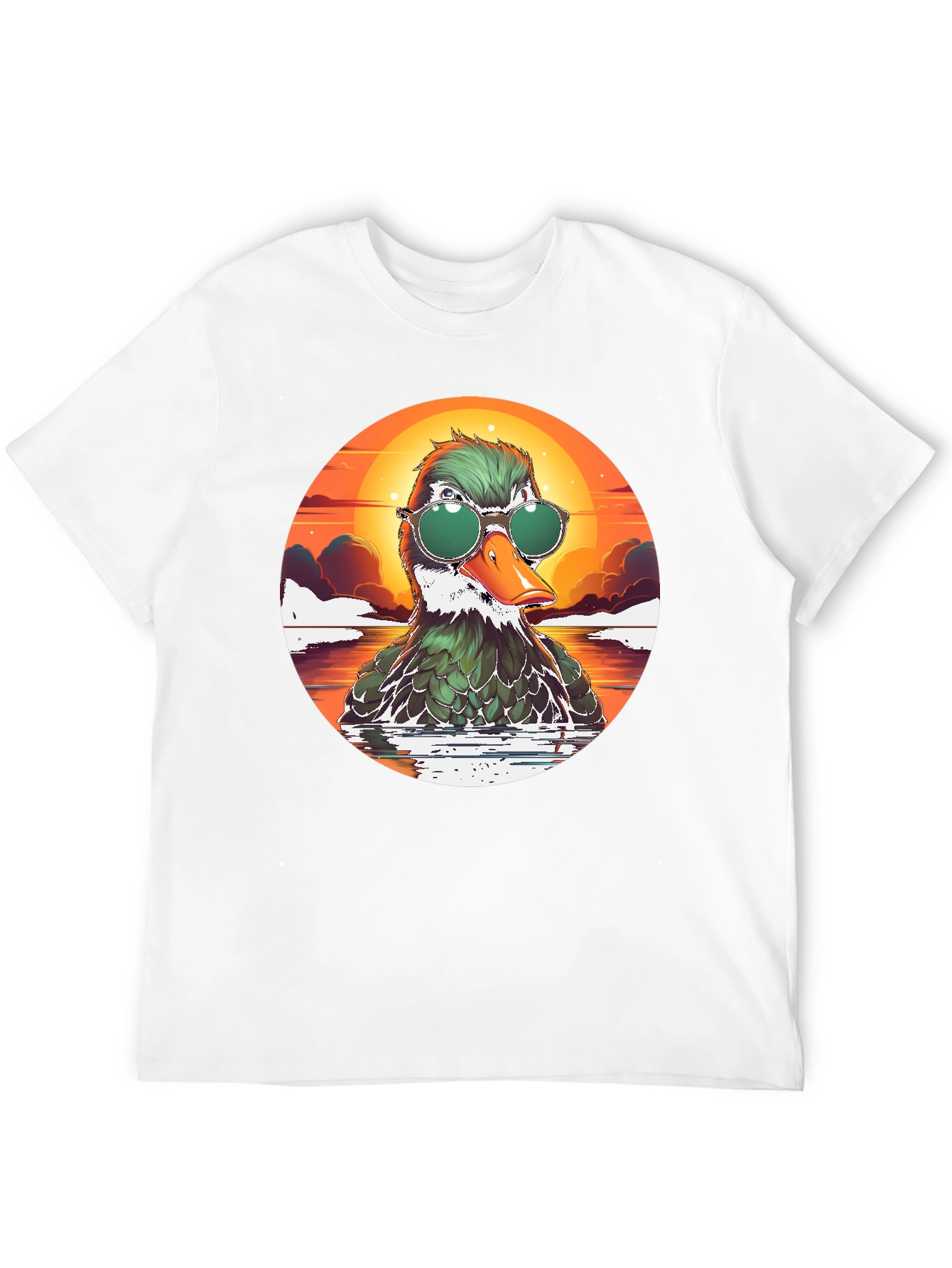 Cool Duck Tee - Retro Sunset Style