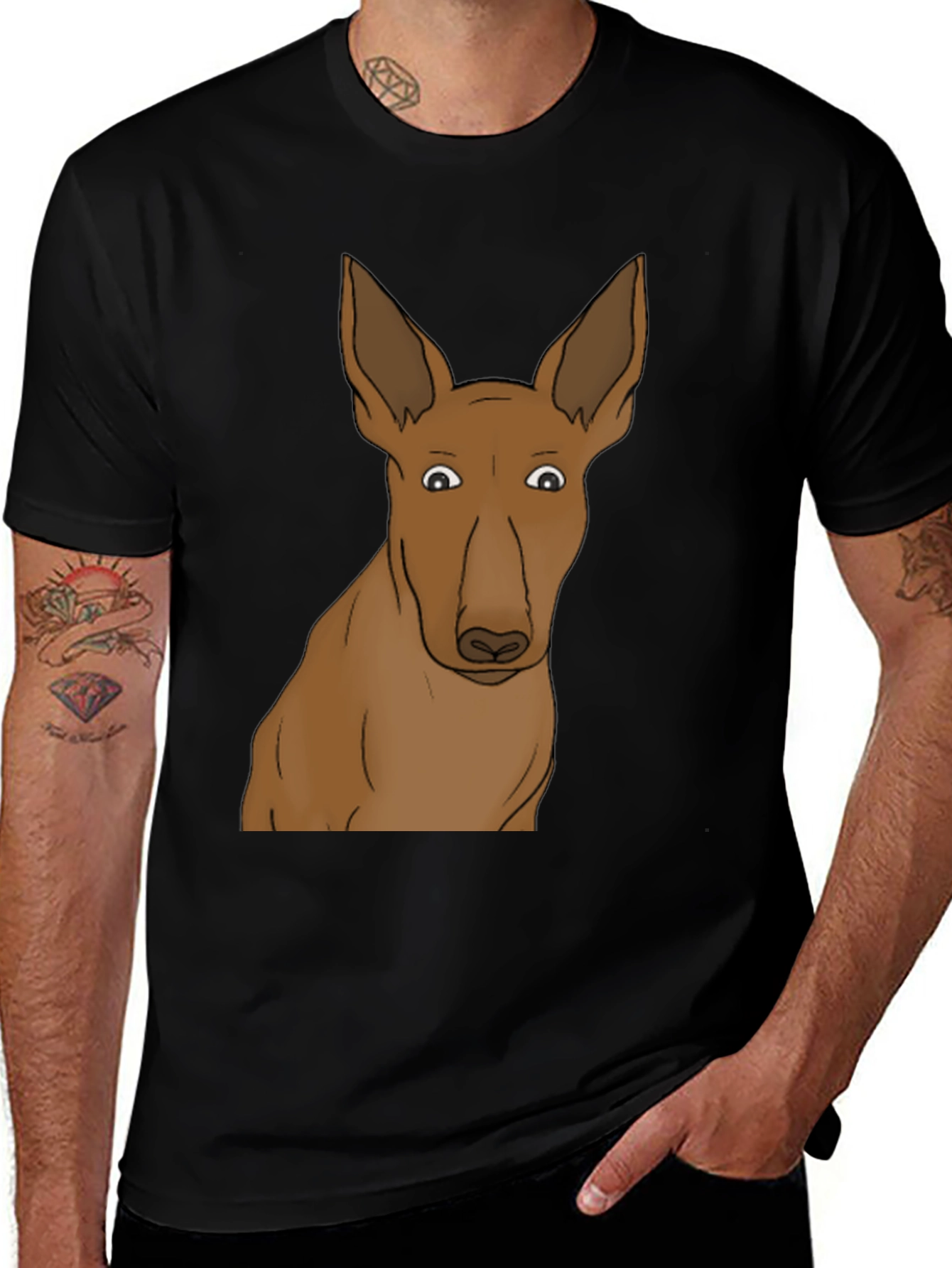 Dog Graphic Black T-Shirt