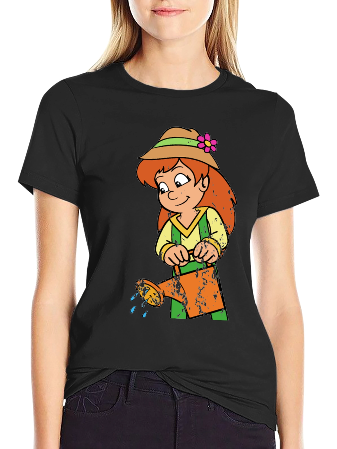 Cartoon Gardener Graphic T-Shirt