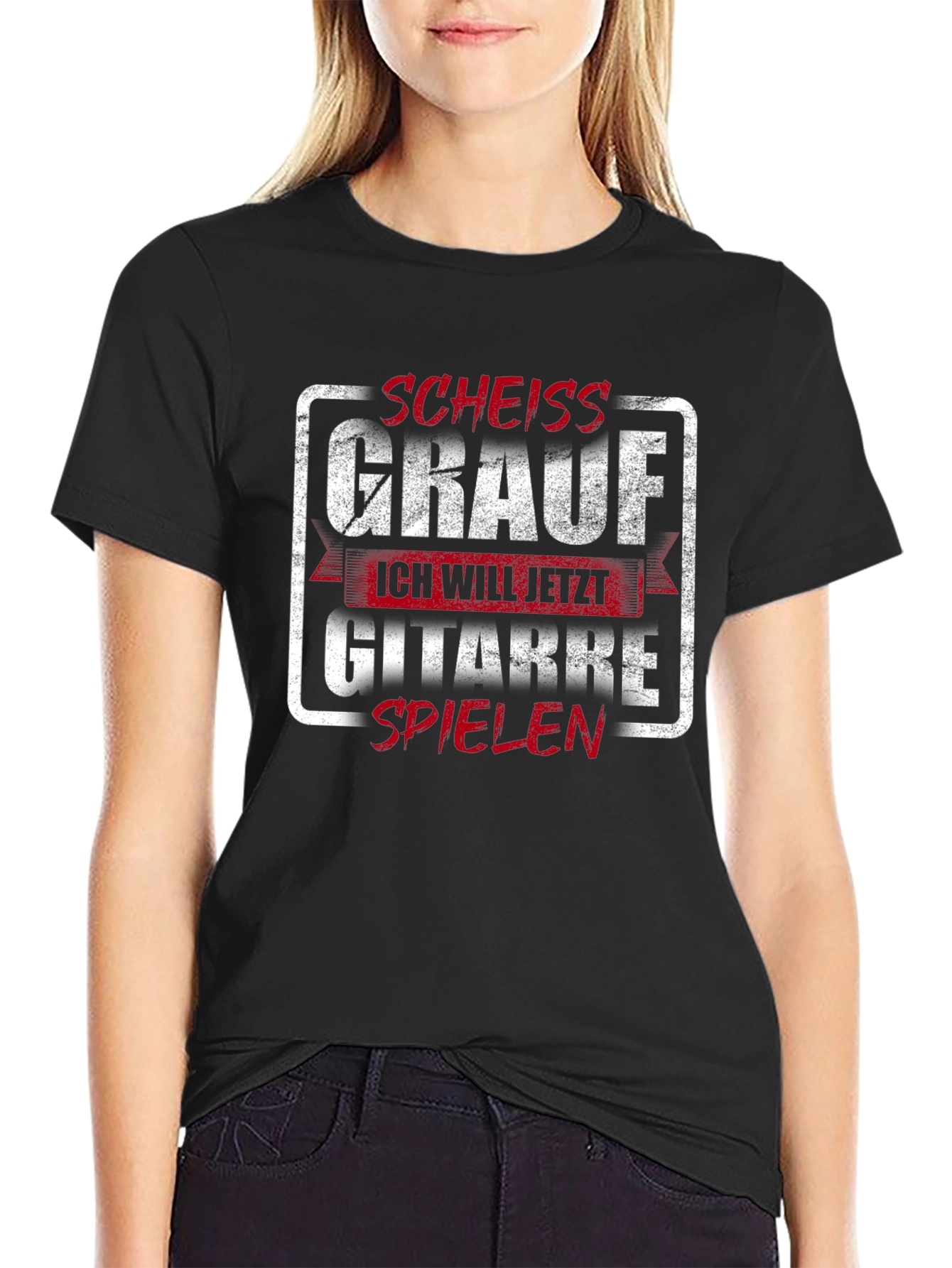 Funny Guitarist T-Shirt -  Scheiss Grauf