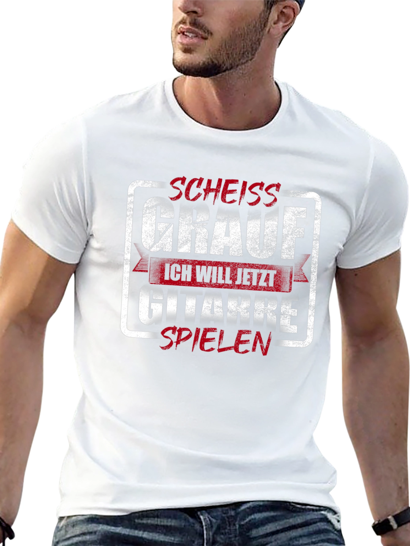 Funny Guitarist T-Shirt -  Scheiss Grauf