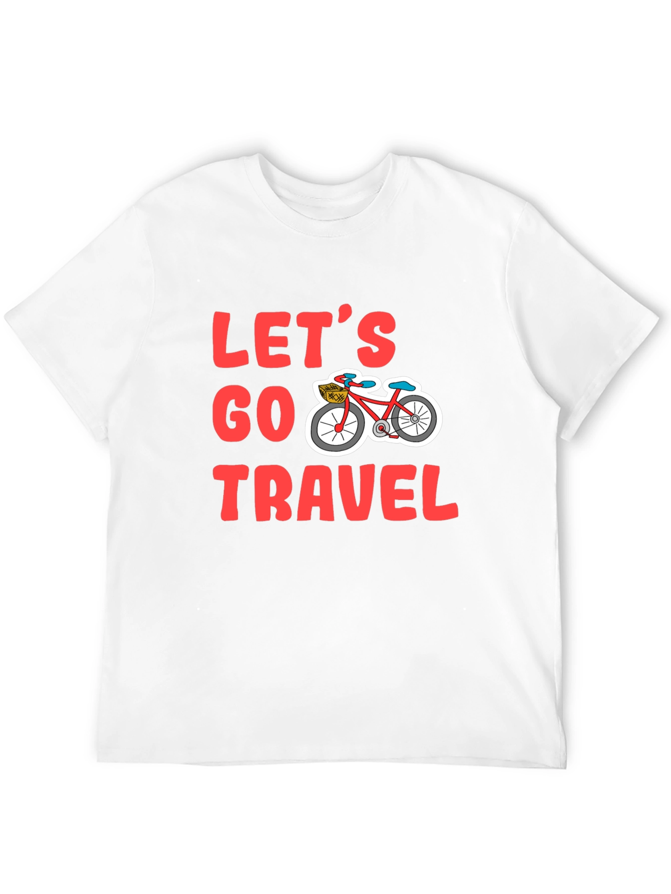 Lets Go Travel Bicycle Graphic Tee - Black