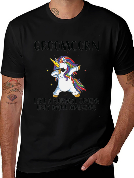 Groomcorn Unicorn Dabbing T-Shirt