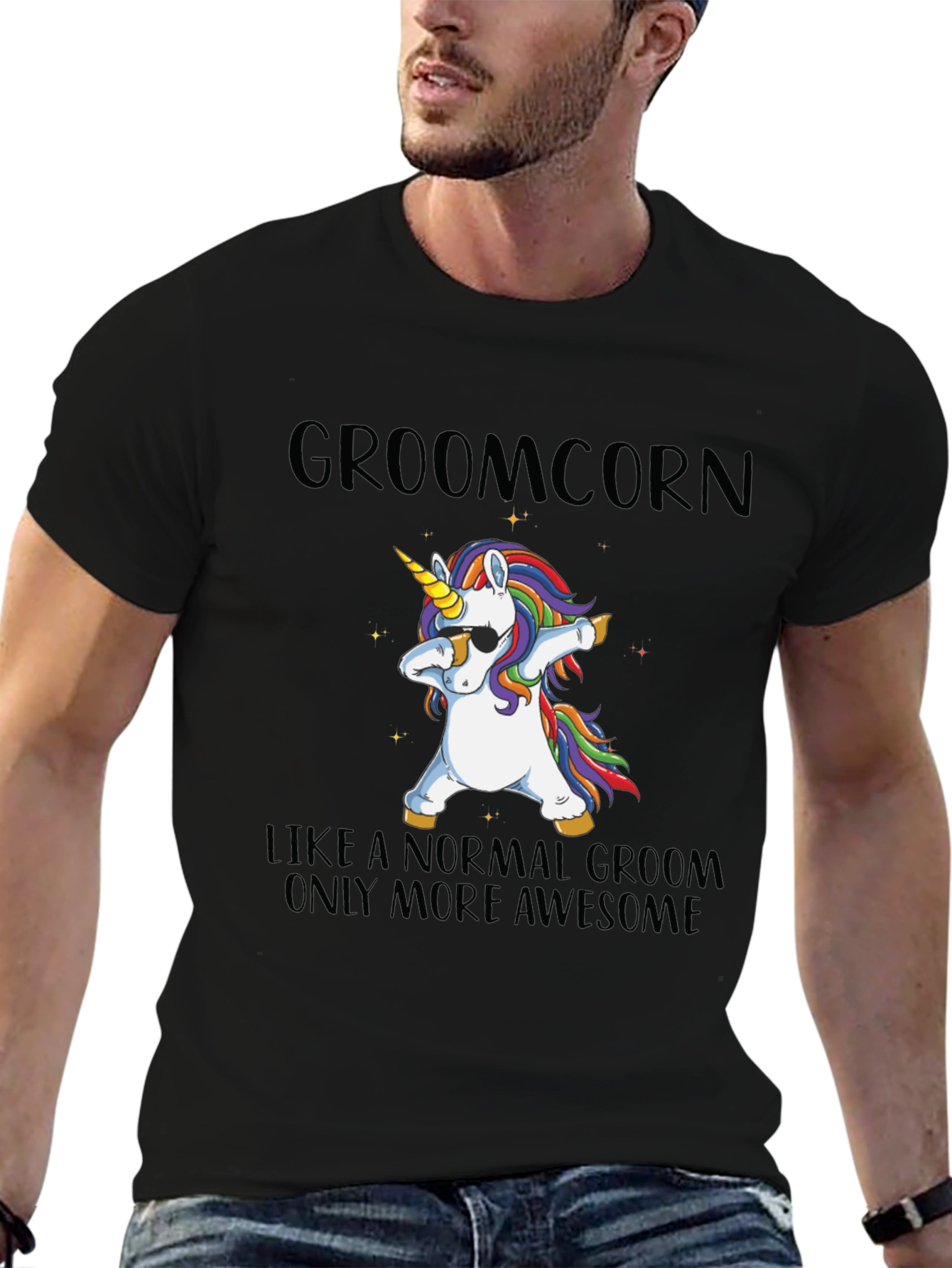 Groomcorn Unicorn Dabbing T-Shirt