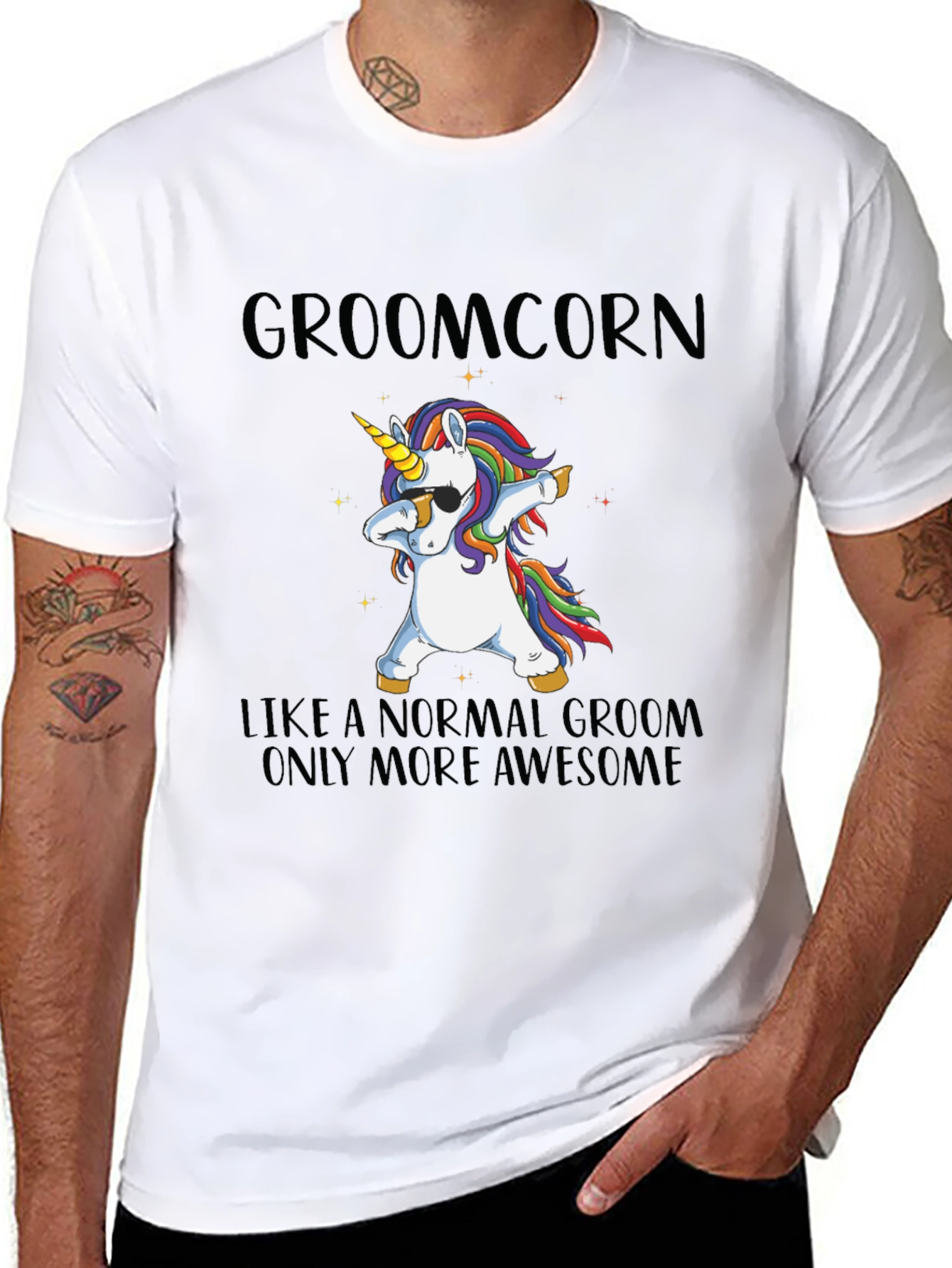 Groomcorn Unicorn Dabbing T-Shirt