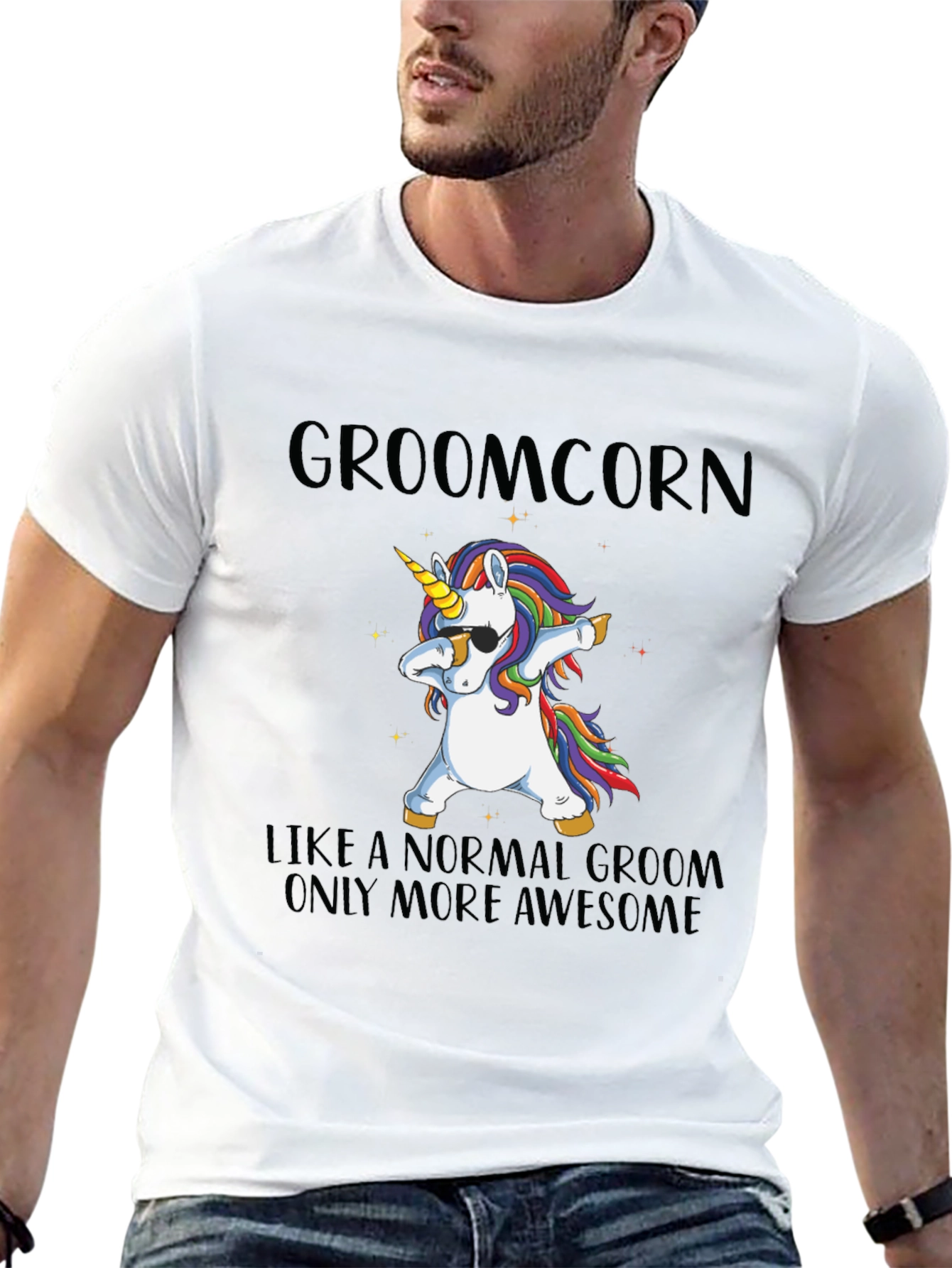 Groomcorn Unicorn Dabbing T-Shirt