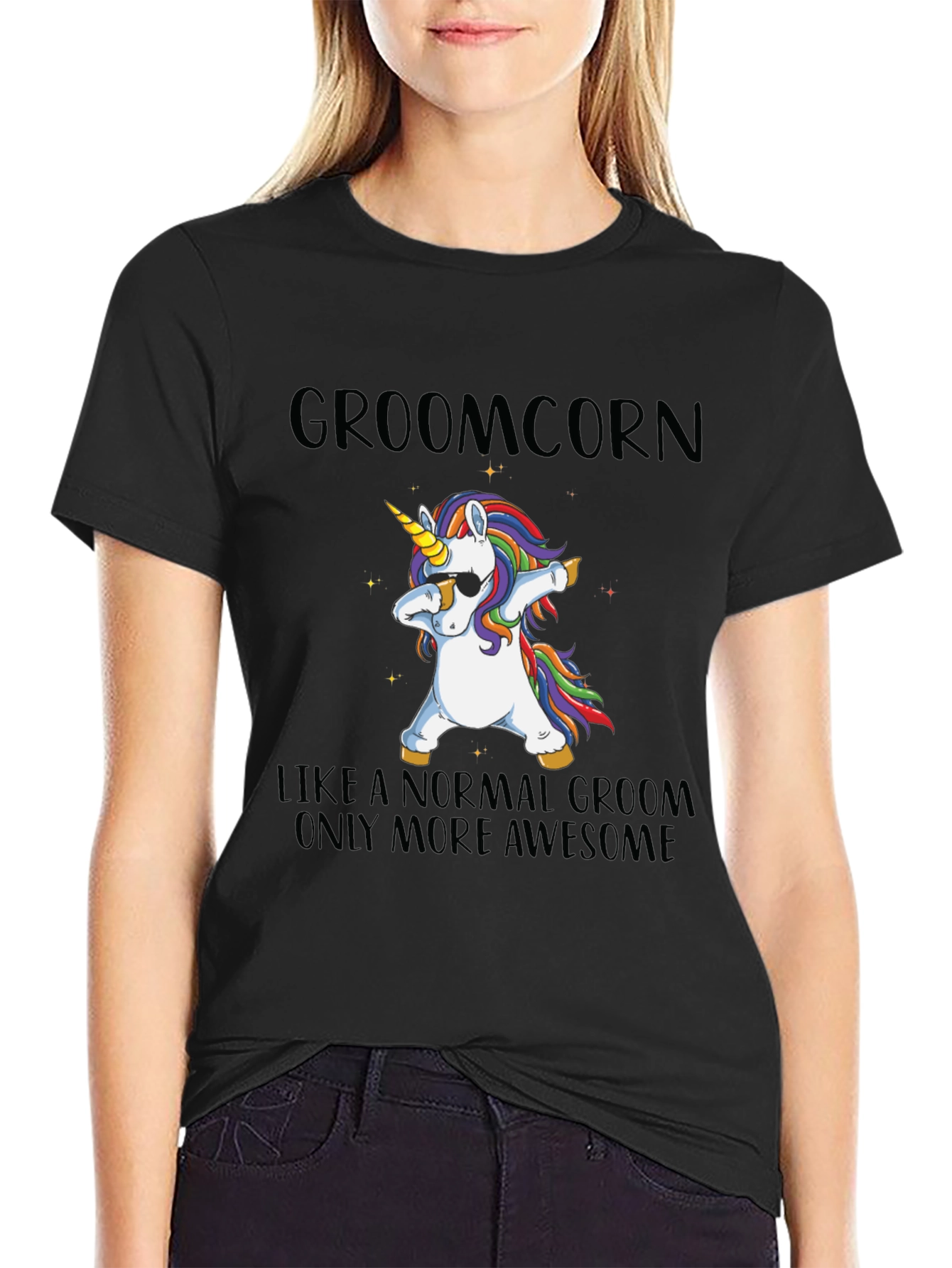 Groomcorn Unicorn Dabbing T-Shirt