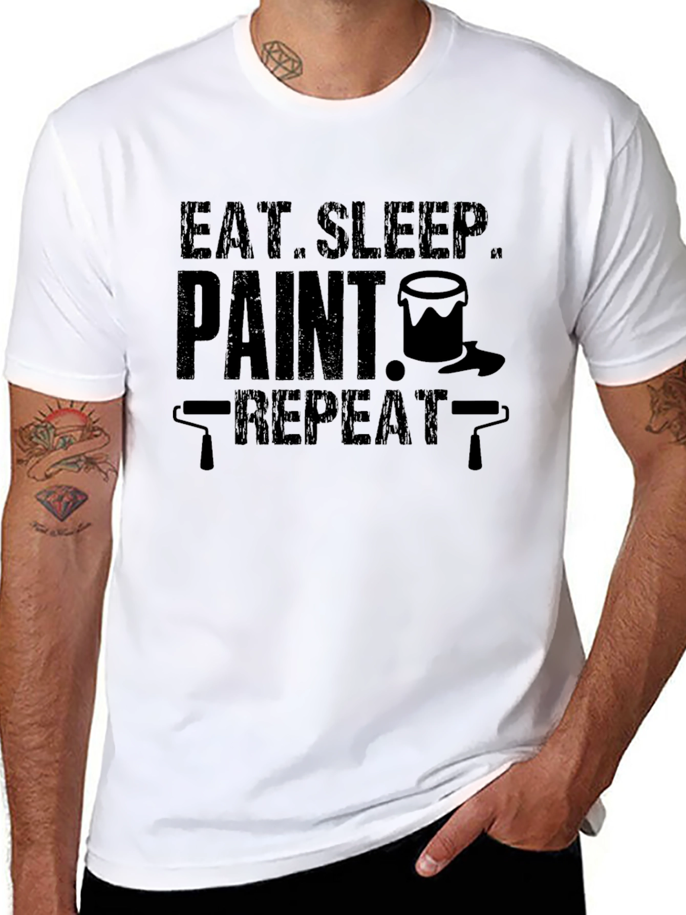 Eat Sleep Paint Repeat Graphic T-Shirt