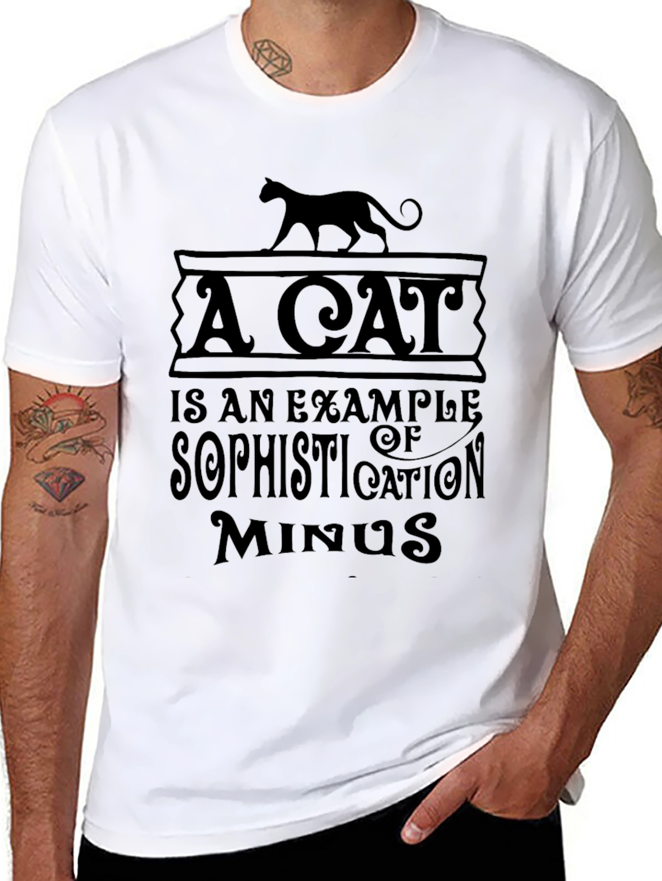 Sophisticated Cat Minus T-Shirt