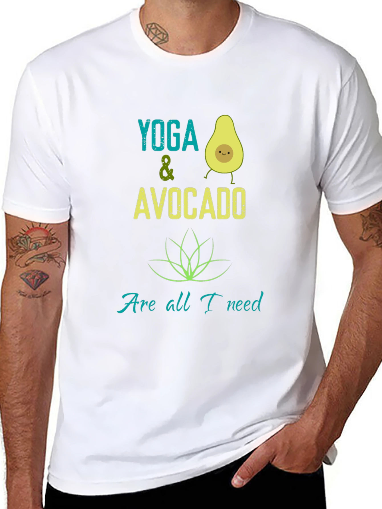 Yoga & Avocado T-Shirt - Trendy Graphic Tee