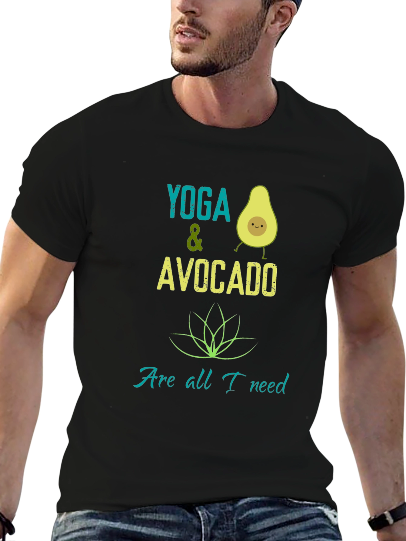 Yoga & Avocado T-Shirt - Trendy Graphic Tee