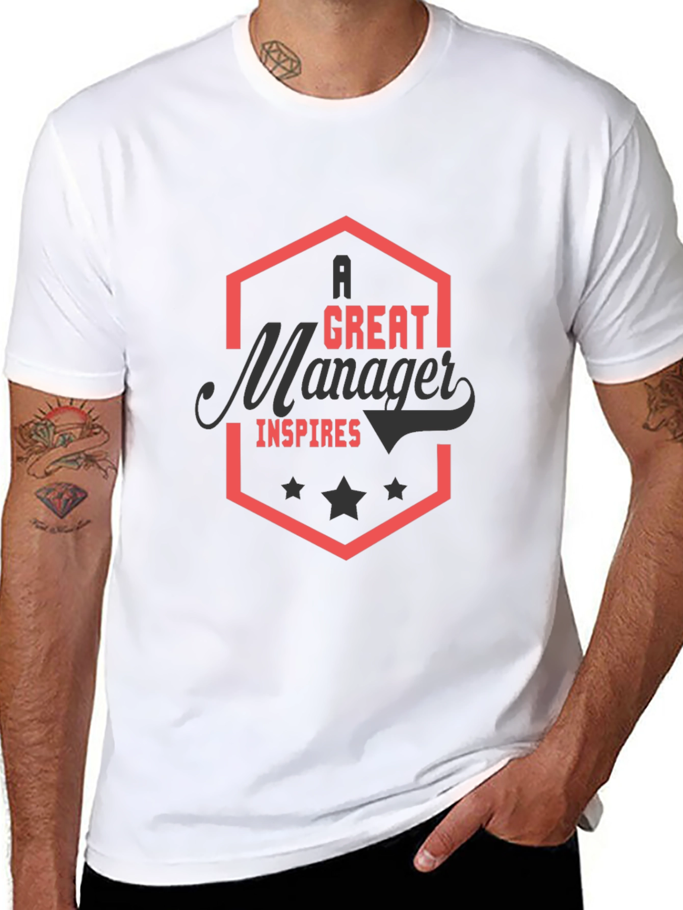 A Great Manager Inspires Black T-Shirt
