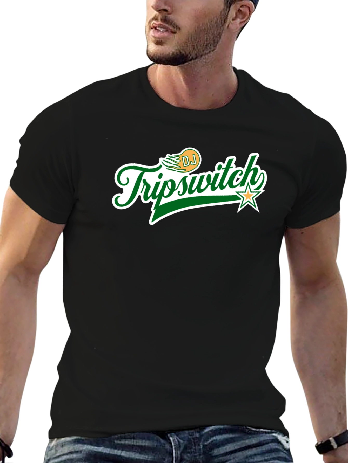 DJ Tripswitch Graphic Tee - Black Cotton Blend