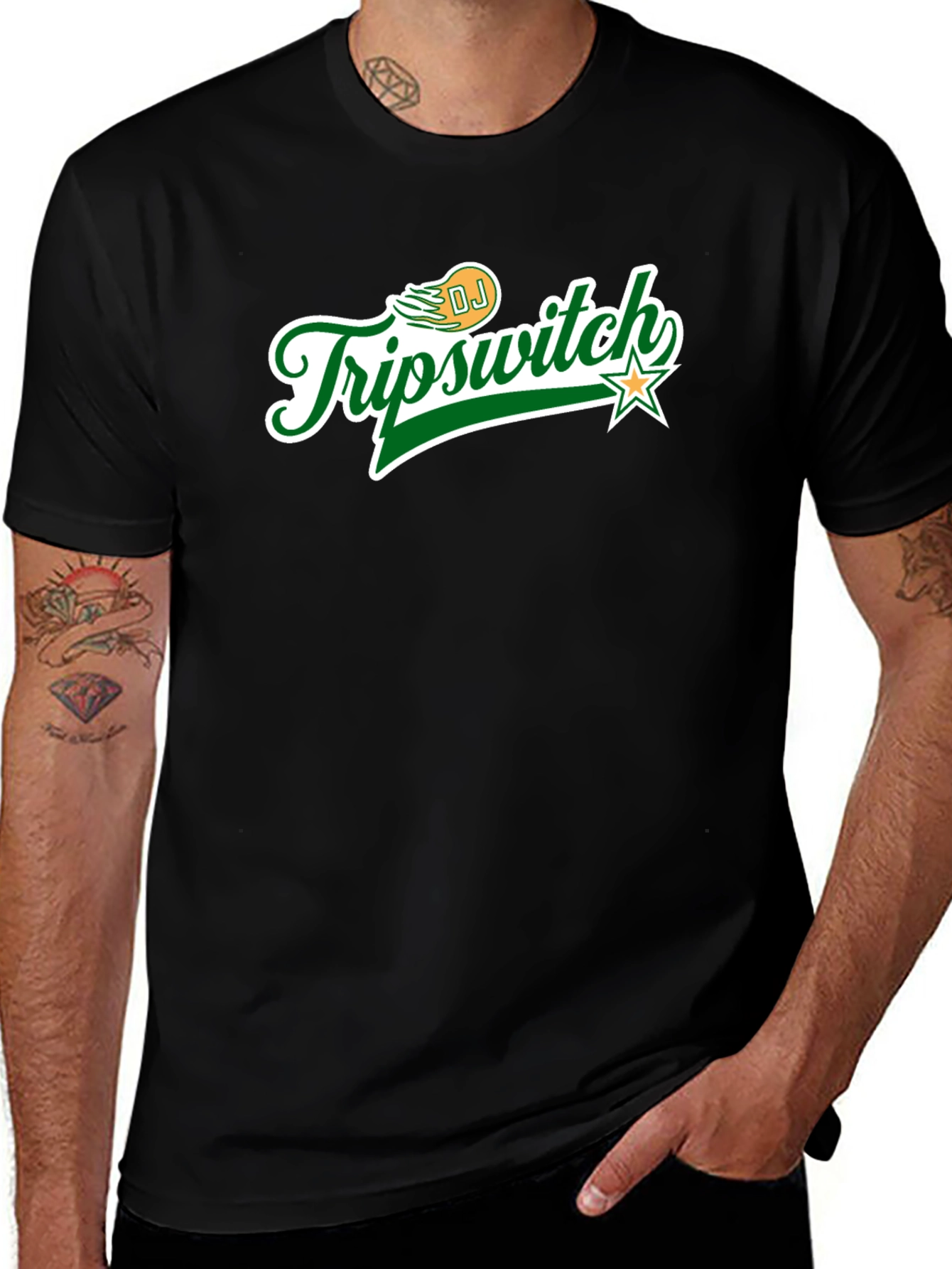 DJ Tripswitch Graphic Tee - Black Cotton Blend