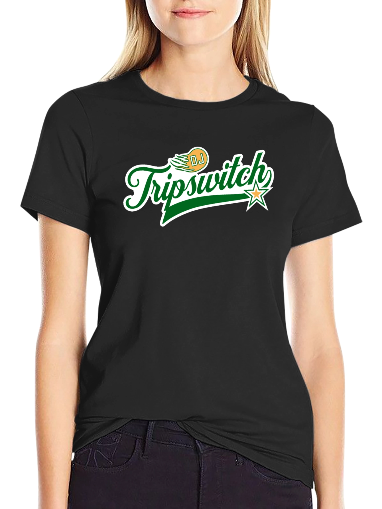 DJ Tripswitch Graphic Tee - Black Cotton Blend