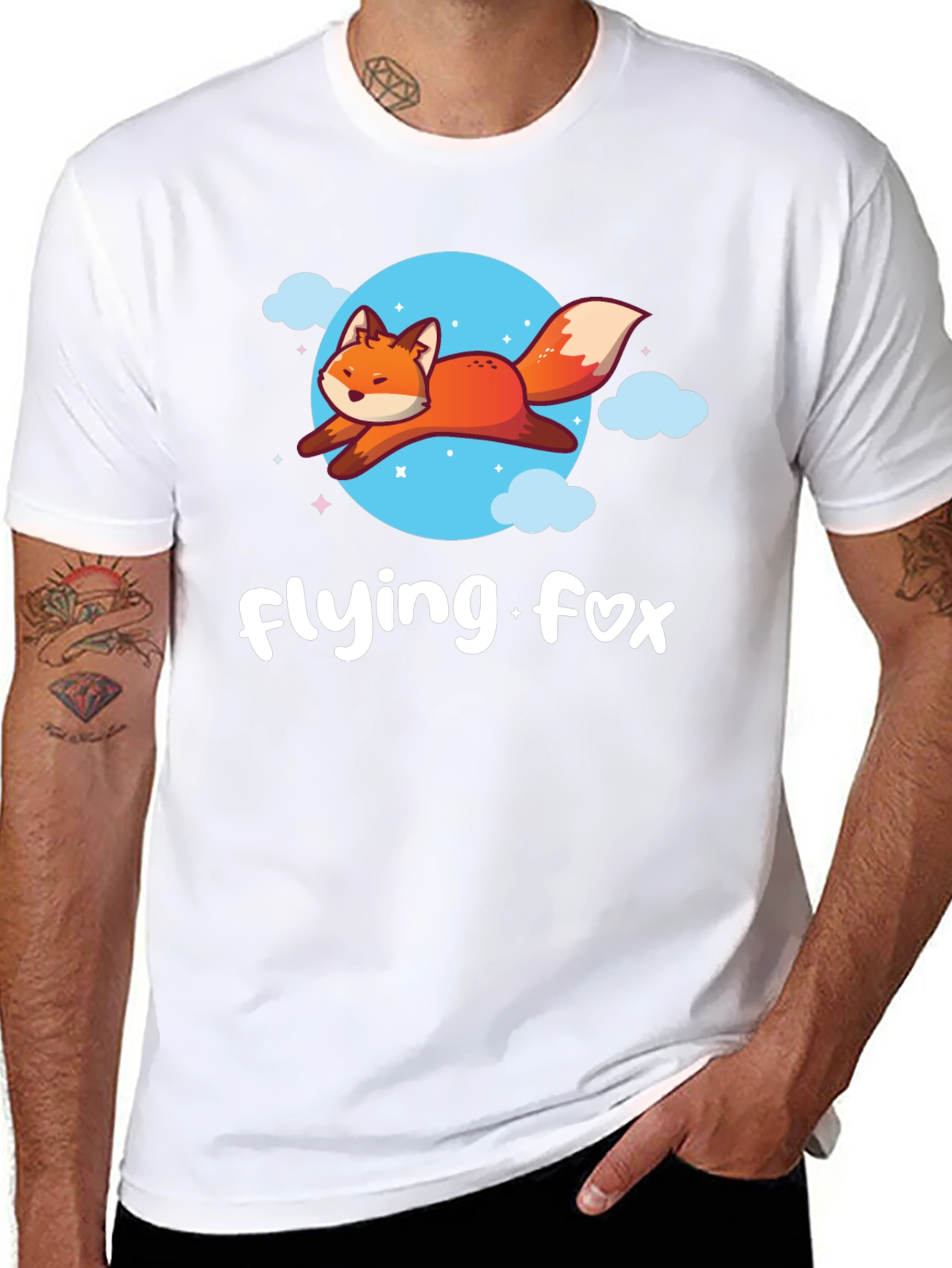 Flying Fox Graphic Tee - Cartoon Animal T-Shirt