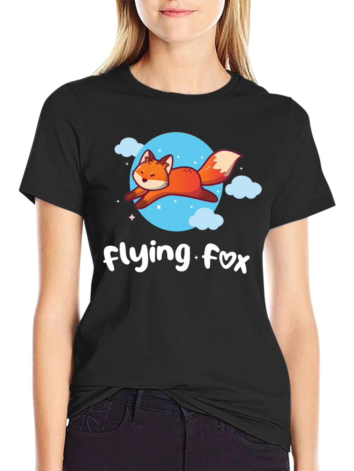 Flying Fox Graphic Tee - Cartoon Animal T-Shirt