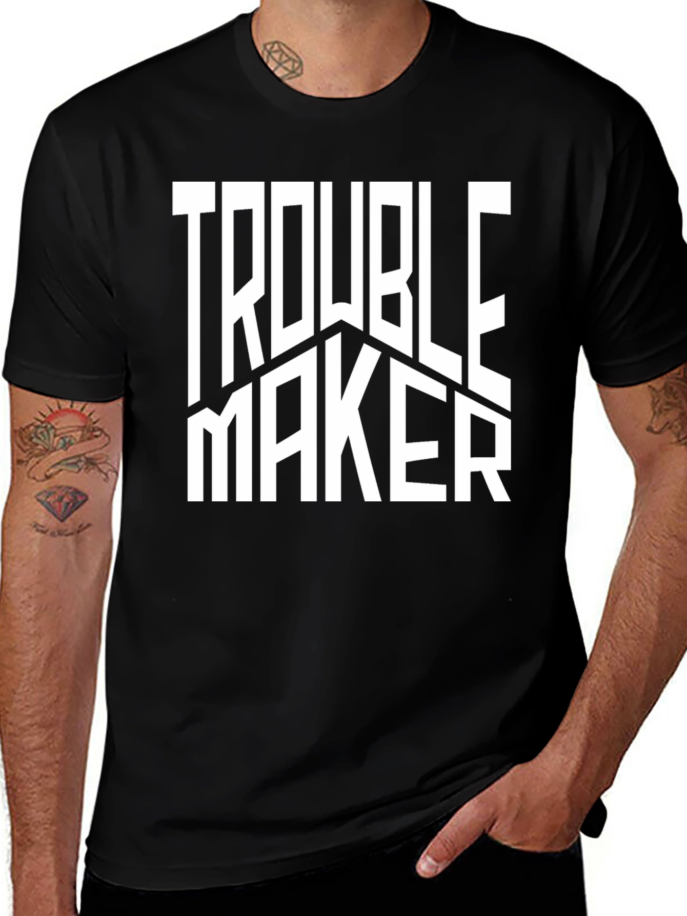Trouble Maker Graphic Tee - Bold Statement Shirt