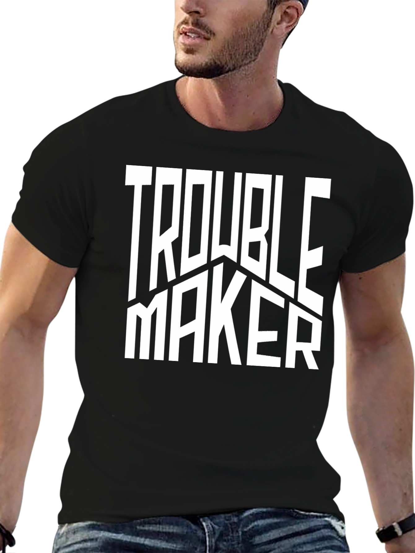Trouble Maker Graphic Tee - Bold Statement Shirt