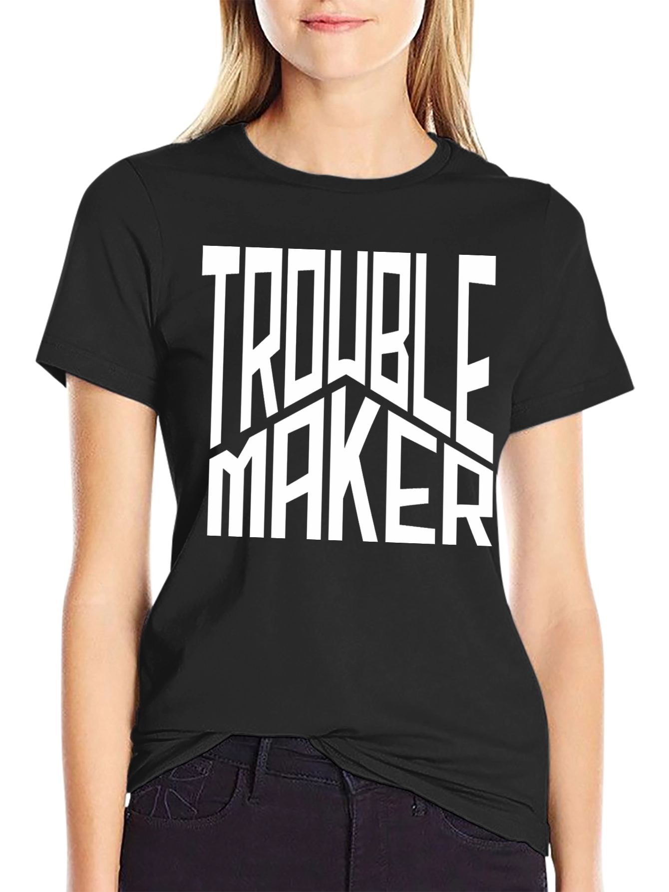 Trouble Maker Graphic Tee - Bold Statement Shirt
