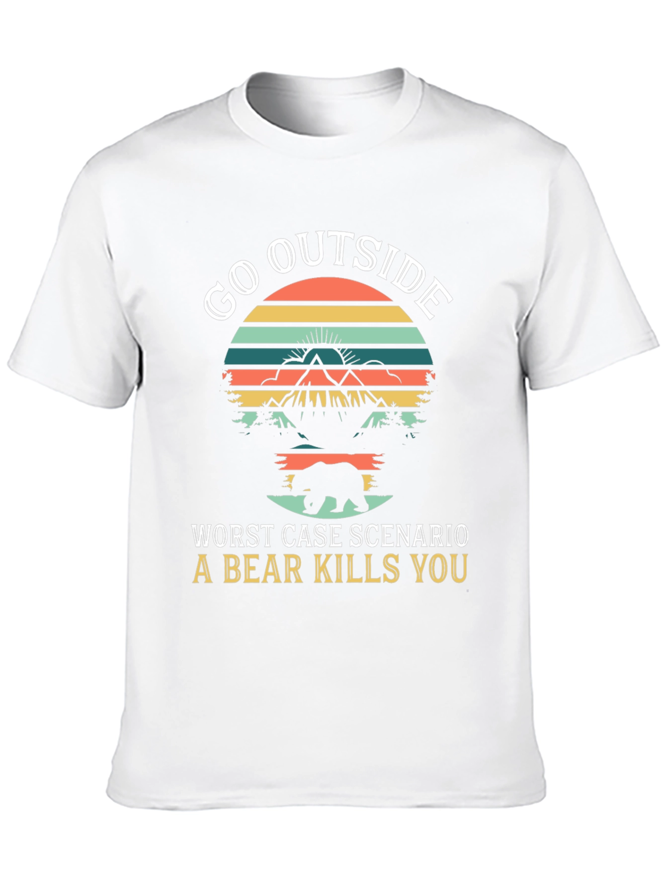 Go Outside Bear Humor Graphic T-Shirt