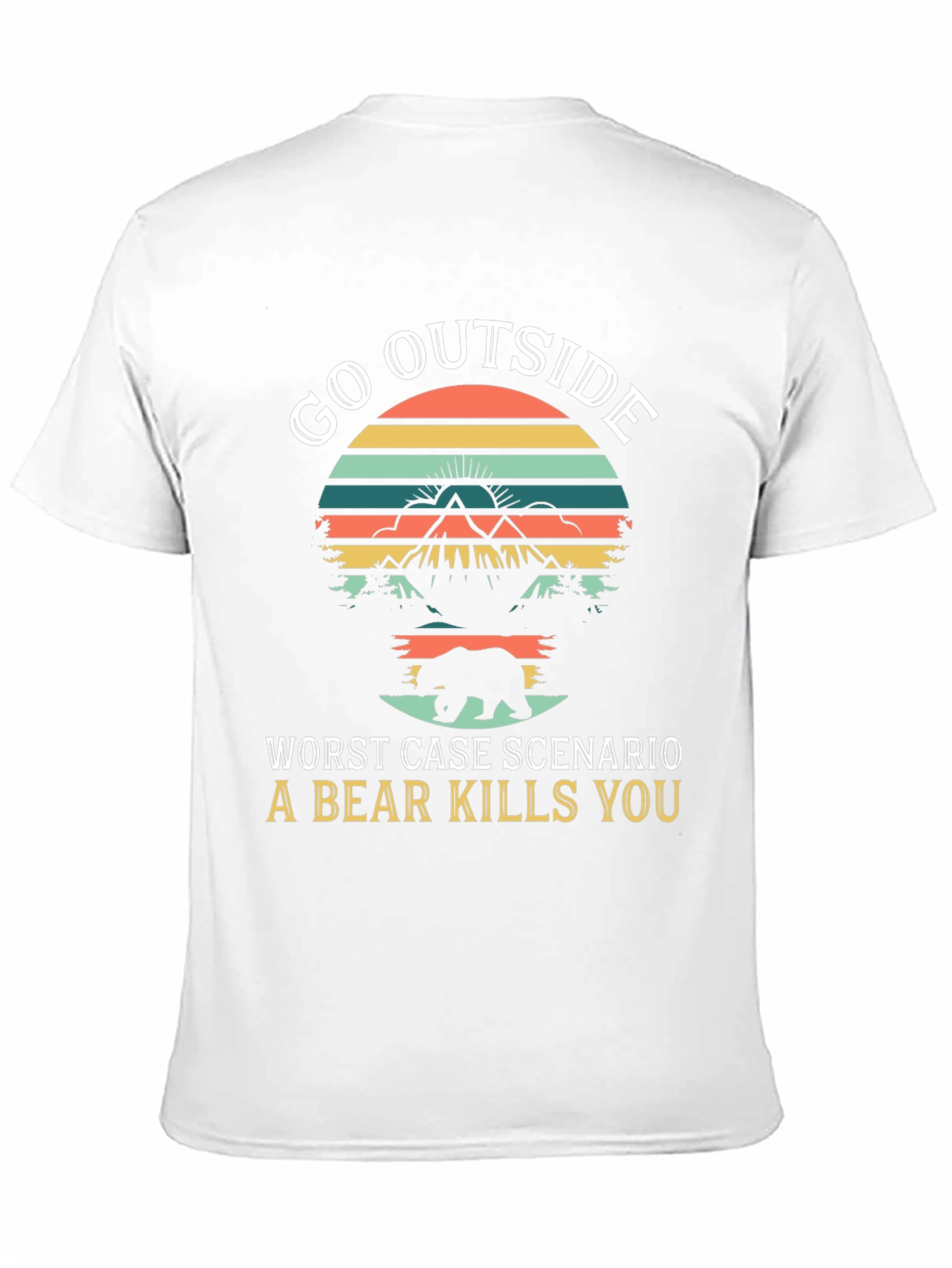 Go Outside Bear Humor Graphic T-Shirt