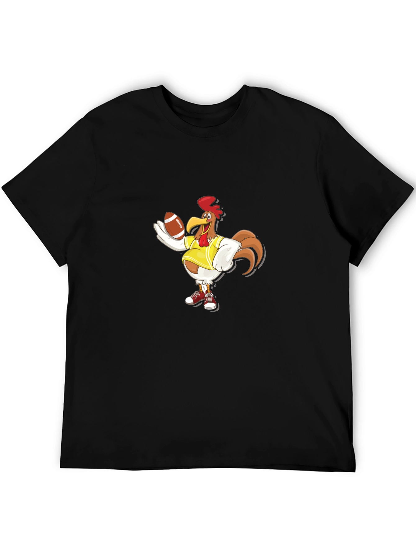 Rooster Football T-Shirt - Black