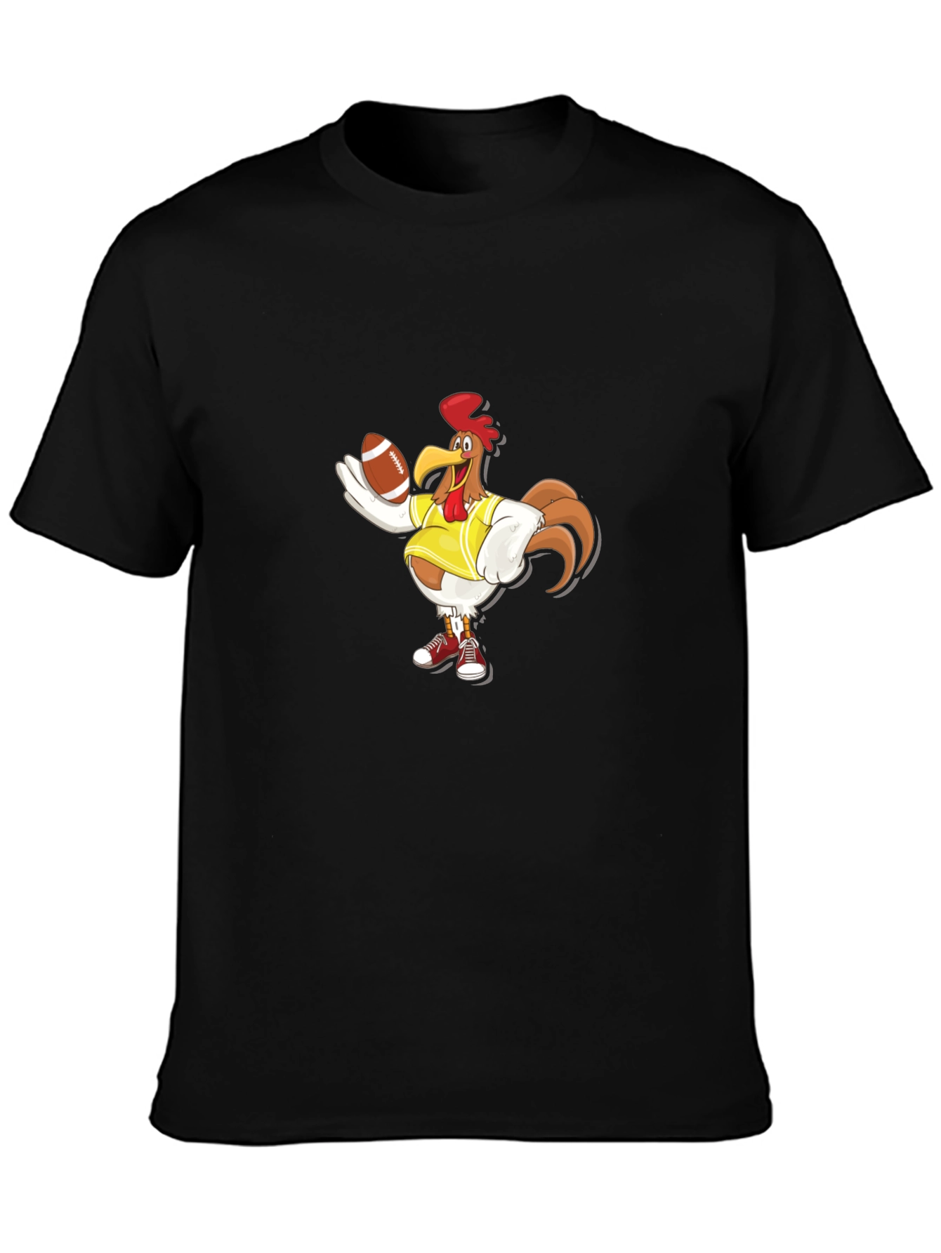 Rooster Football T-Shirt - Black