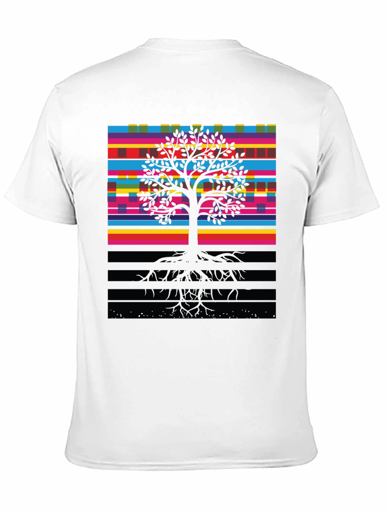 Vibrant Tree of Life Graphic Tee - Black