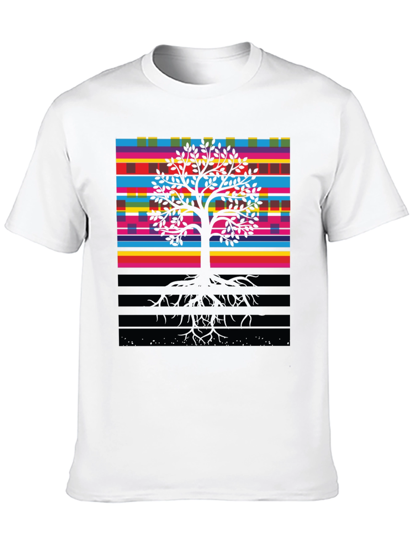 Vibrant Tree of Life Graphic Tee - Black