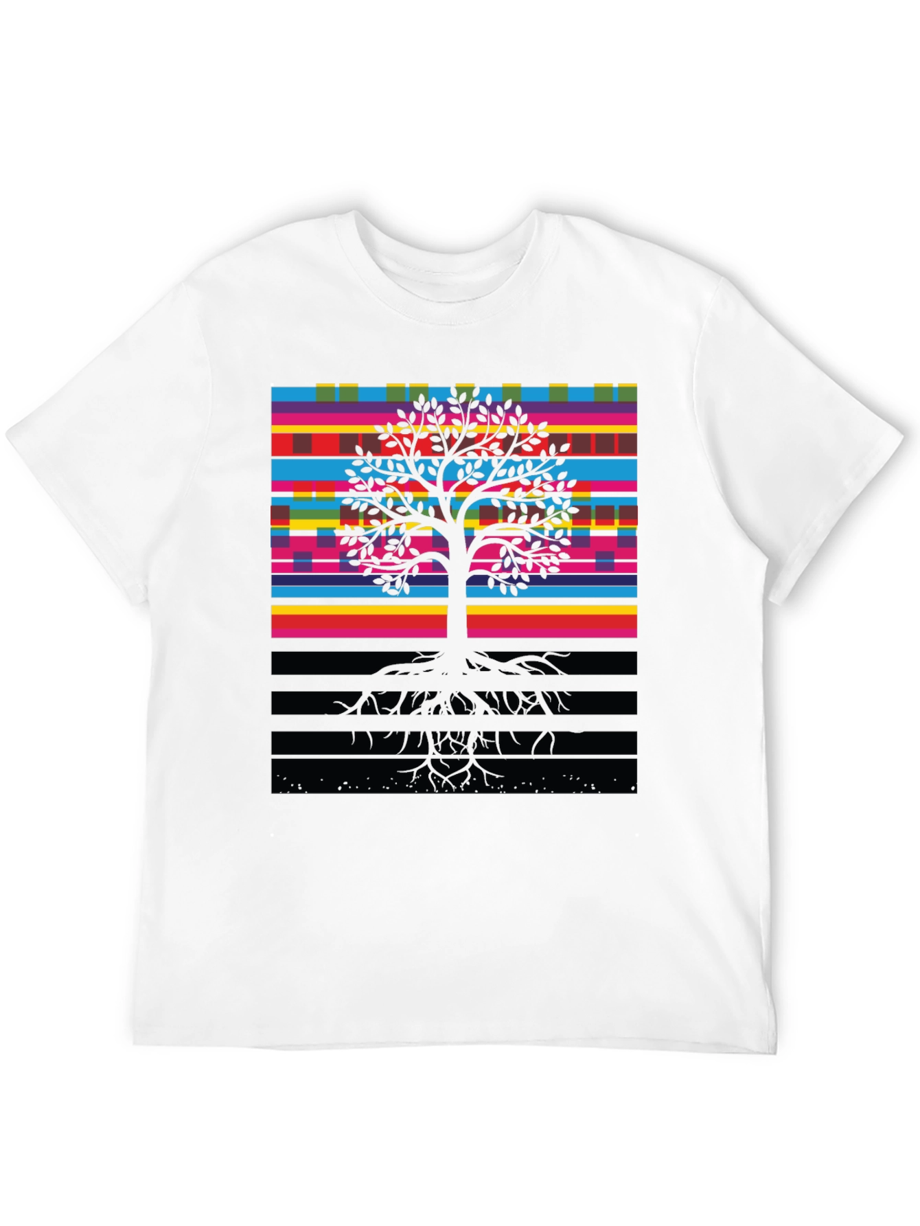Vibrant Tree of Life Graphic Tee - Black