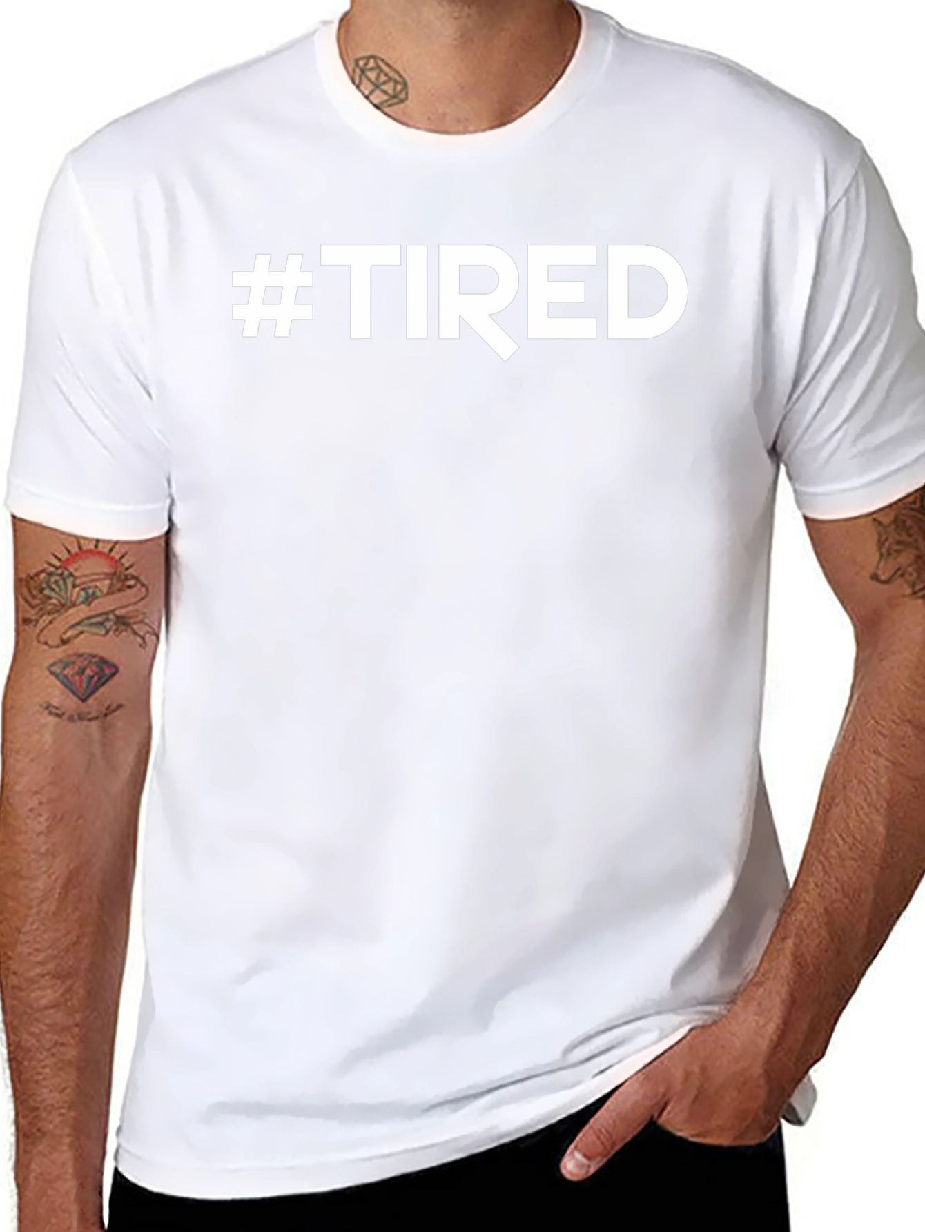 #TIRED Black Graphic Tee - Comfortable Casual Wear