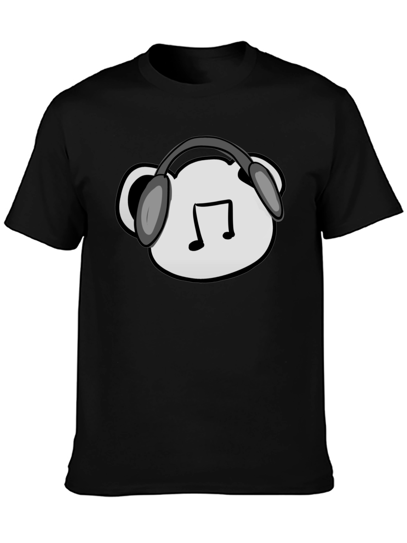 Music Lovers Black Tee with Graphic Design