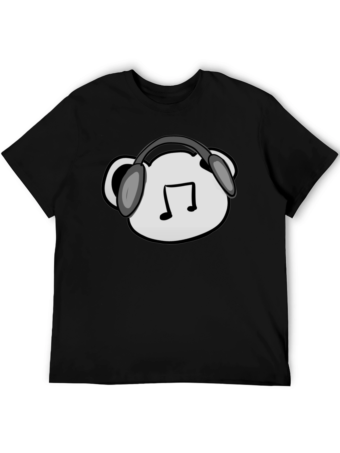 Music Lovers Black Tee with Graphic Design