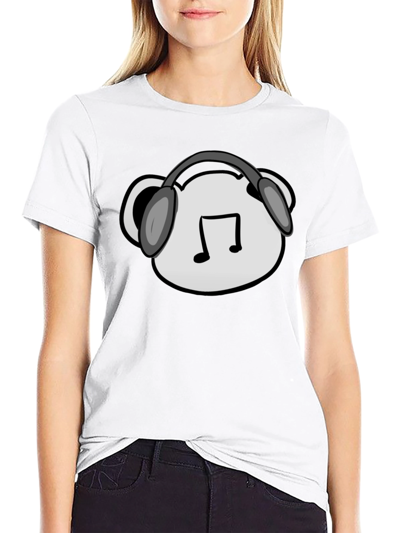 Music Lovers Black Tee with Graphic Design