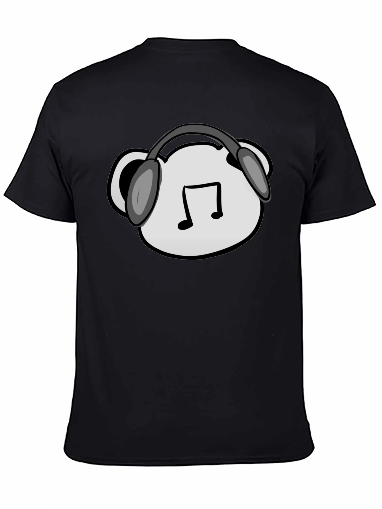 Music Lovers Black Tee with Graphic Design