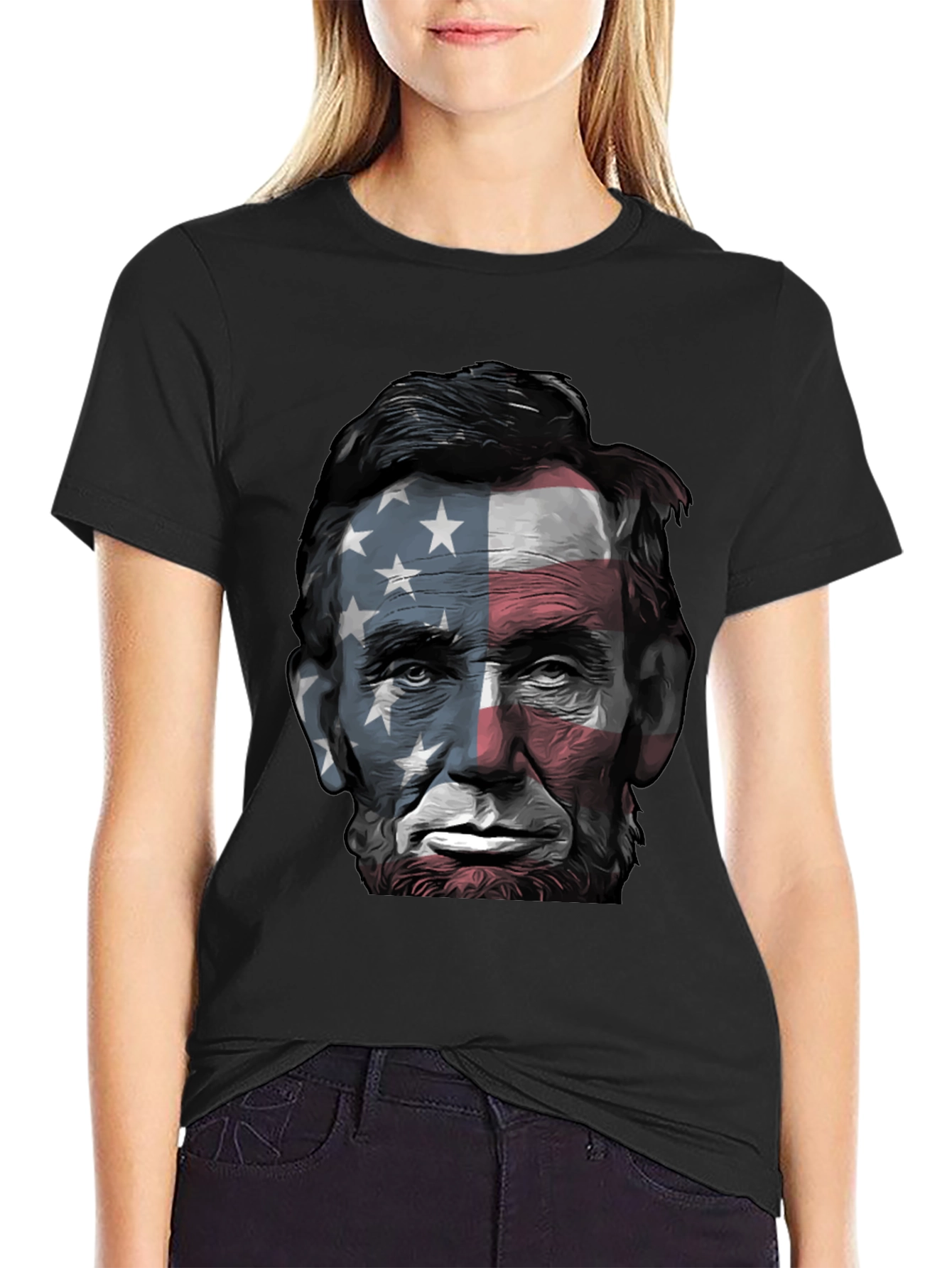 Lincoln USA Flag Graphic Tee - Patriotic Style