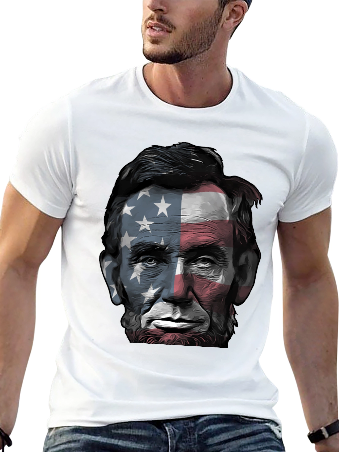 Lincoln USA Flag Graphic Tee - Patriotic Style