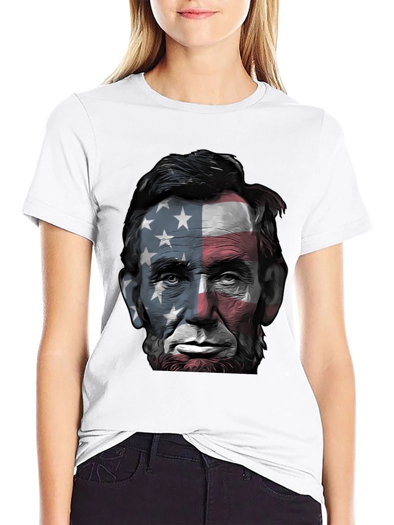 Lincoln USA Flag Graphic Tee - Patriotic Style