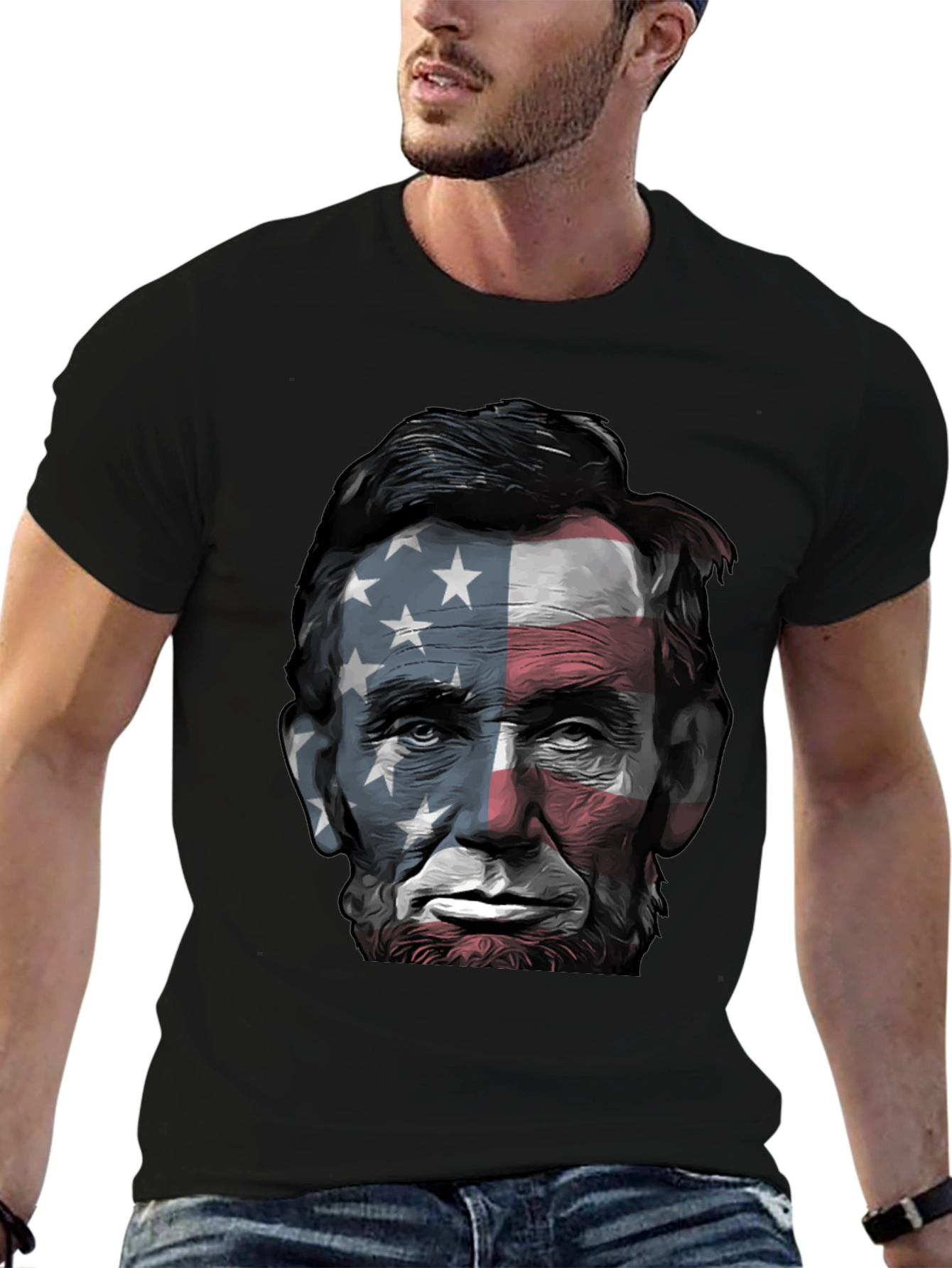 Lincoln USA Flag Graphic Tee - Patriotic Style