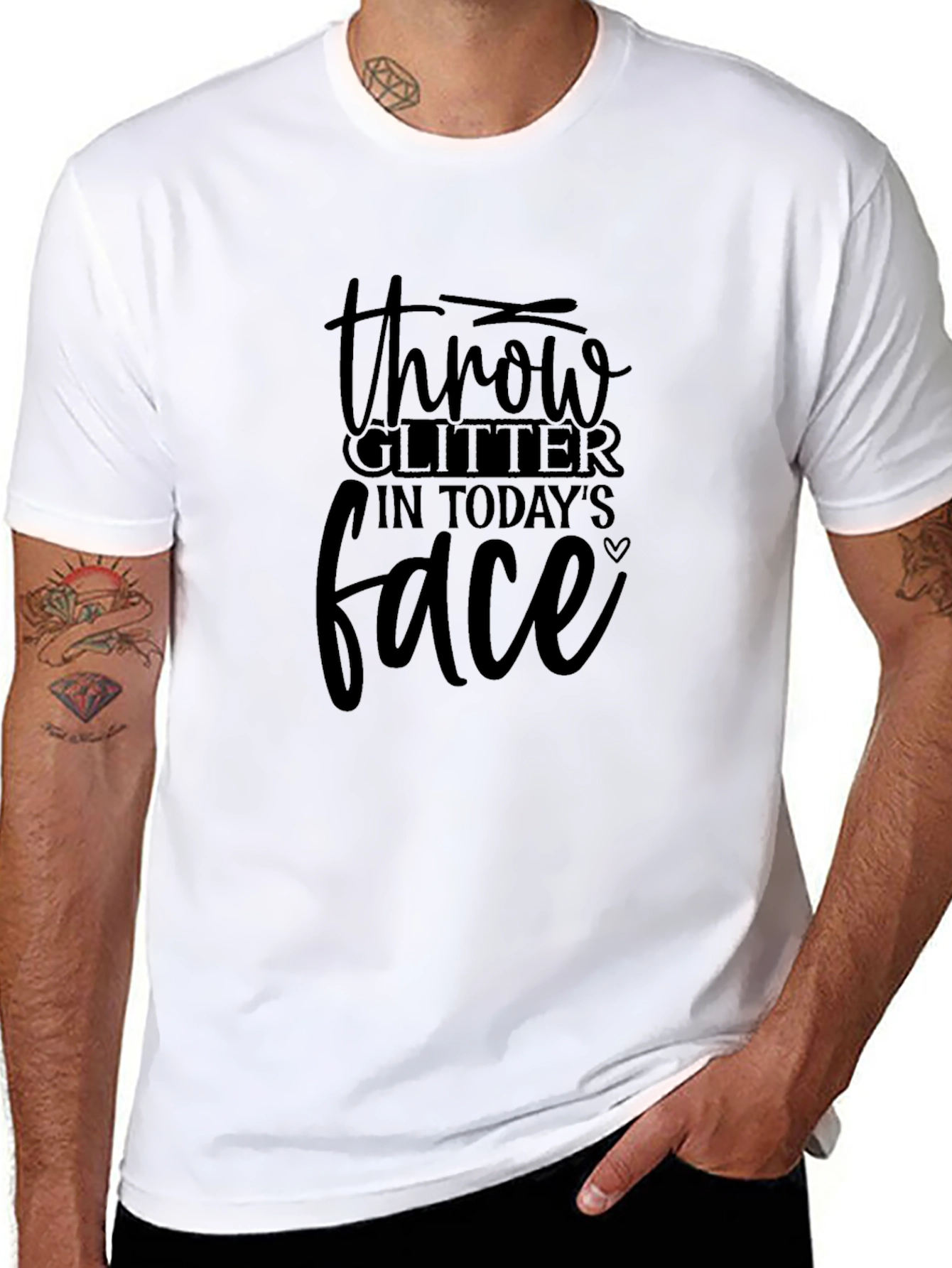 Throw Glitter in Todays Face Black T-Shirt