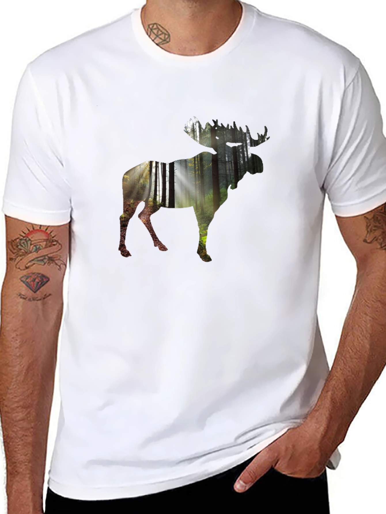 Nature Moose Graphic Tee - Mens Black T-Shirt
